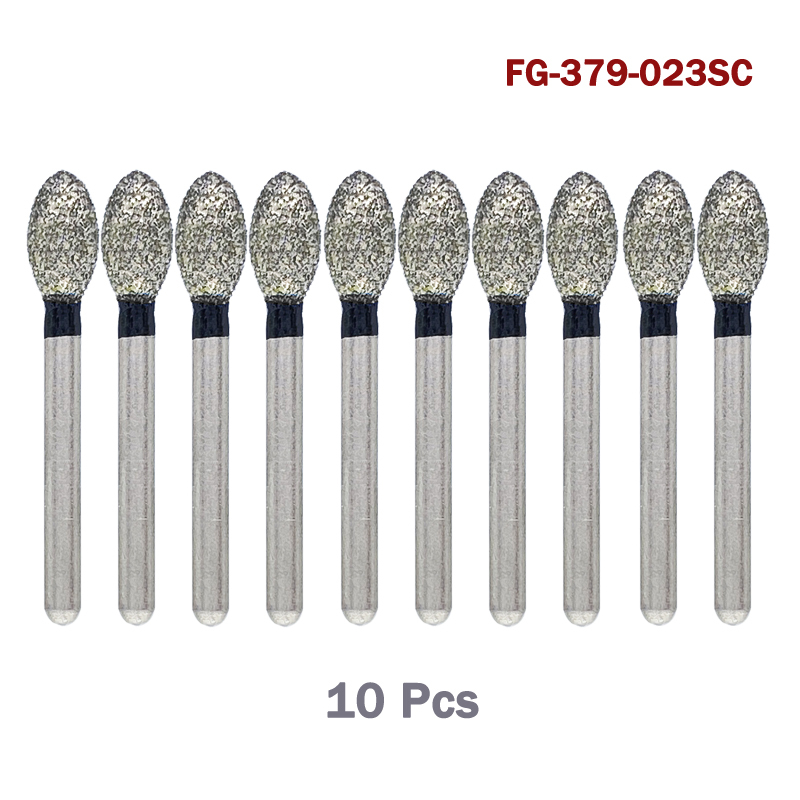 FG 379-023 C/SC/M/F/XF Dental Diamond Burs Egg Football Grit High Speed Bur FG Handpiece 10pcs/pack