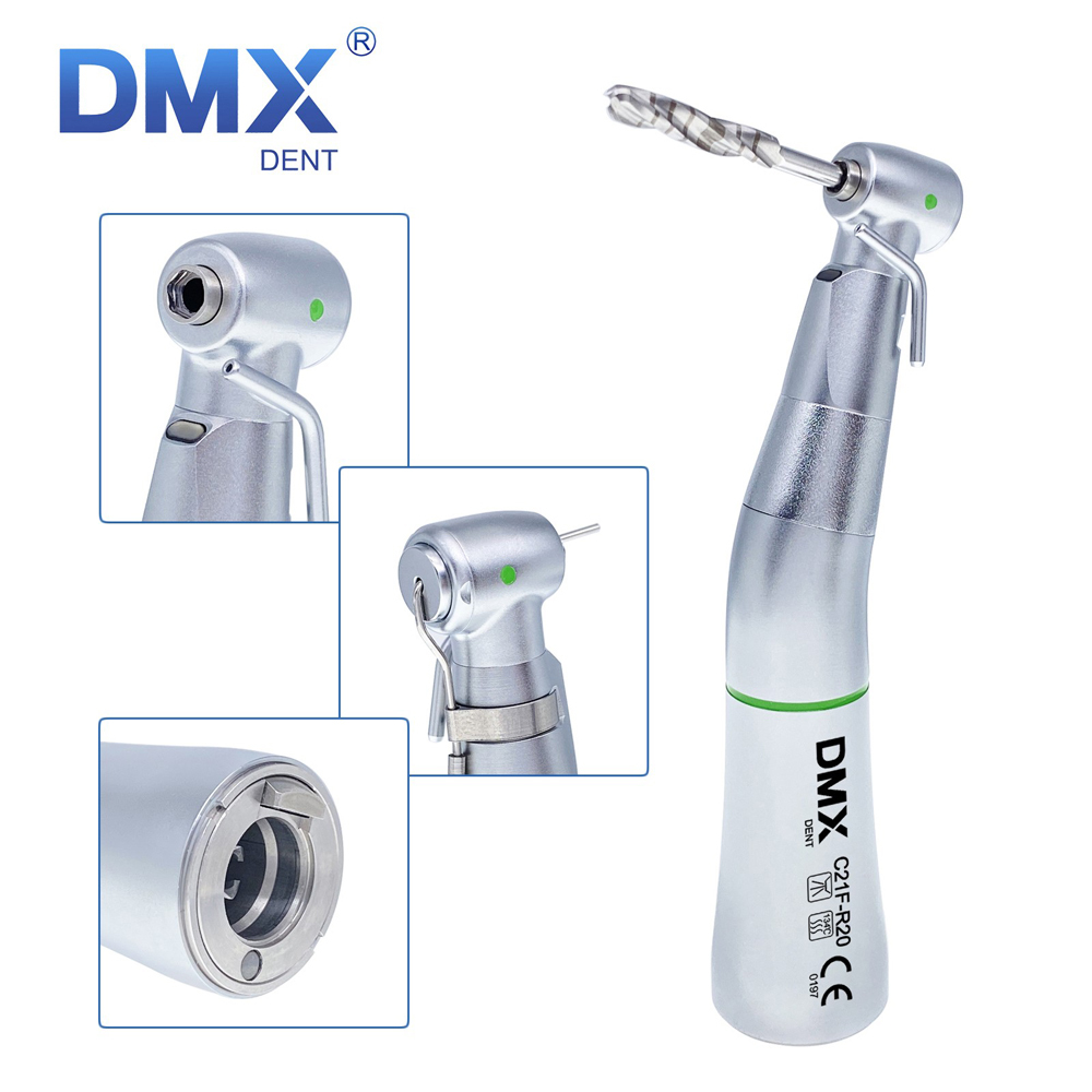 DMXDENT C19-20R / C21F-R20 Dental Implant Handpiece Fiber Optic / Non-Fiber 20:1 Contra Angle Surgical Handpiece
