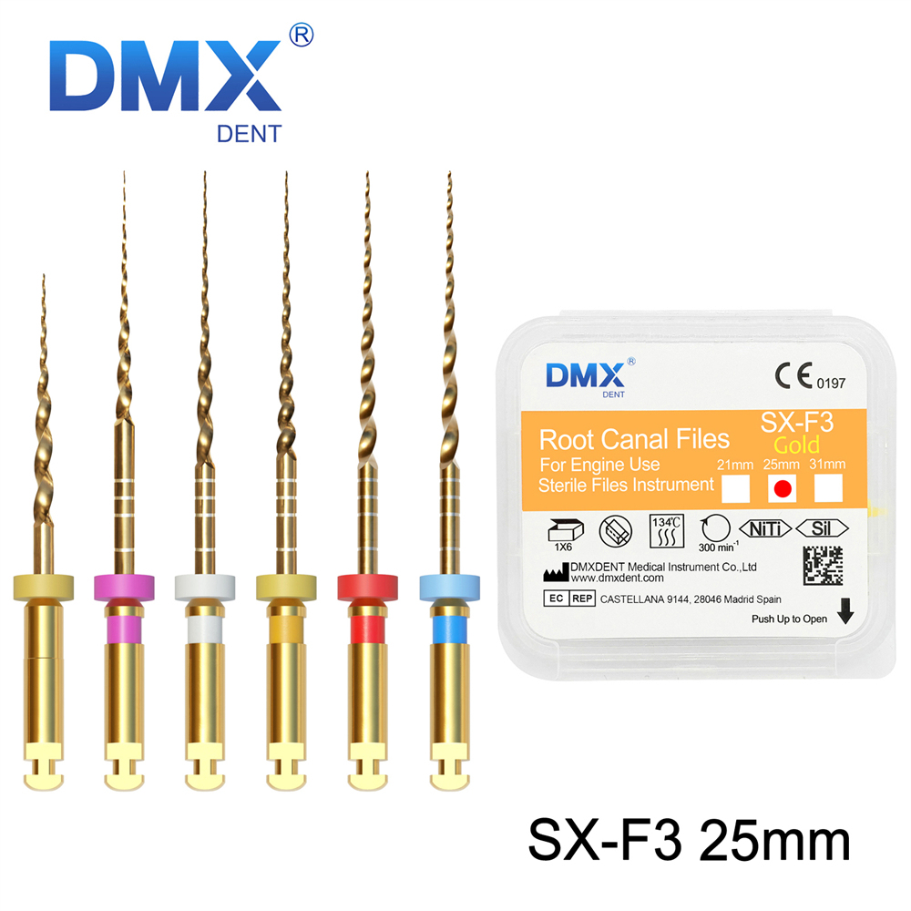DMXDENT Root Canal Gold Taper NITI Files Endodontic Rotary +Free Gift