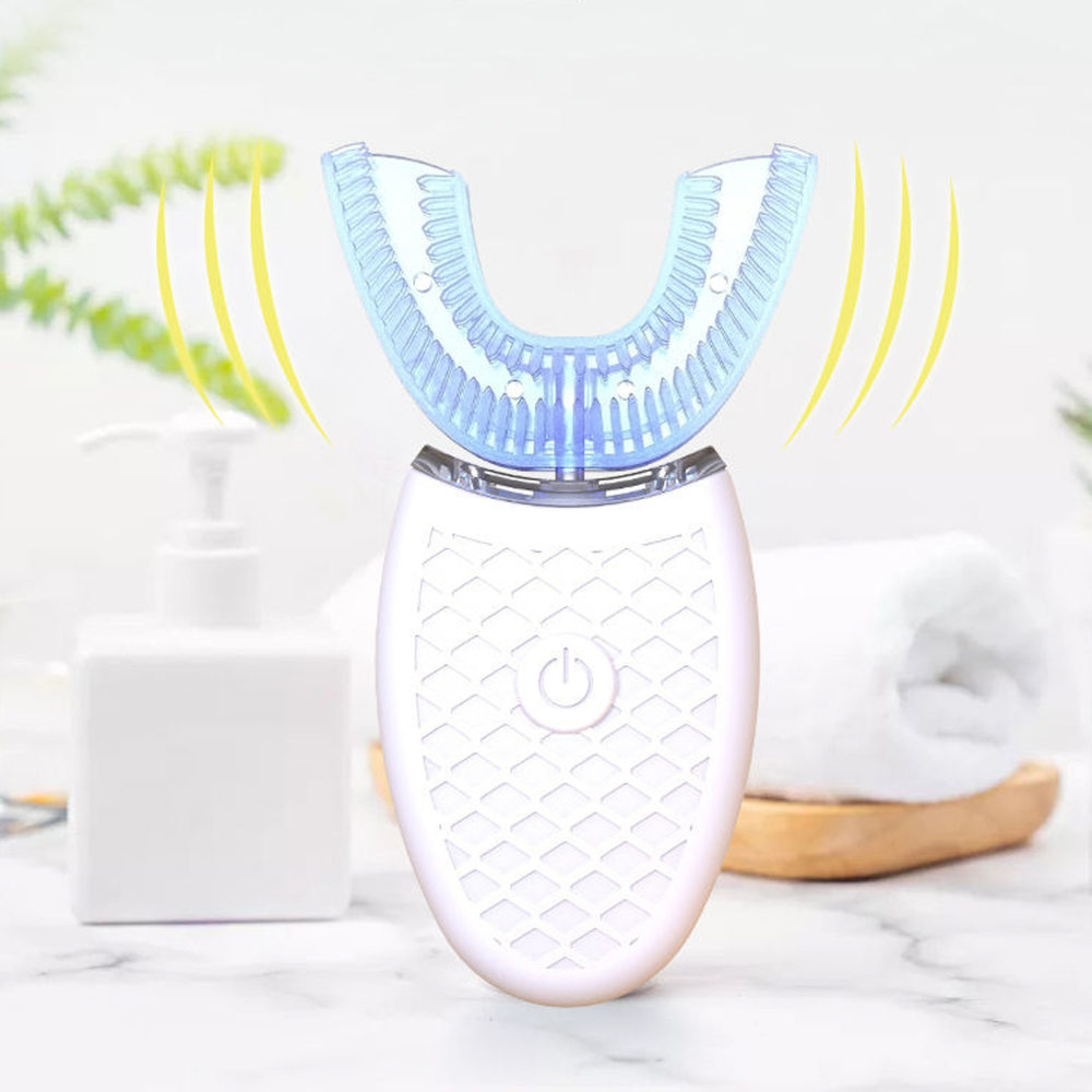 Dental Automatic Electric Ultrasonic Toothbrush U-Shape 360° Brush Whitening