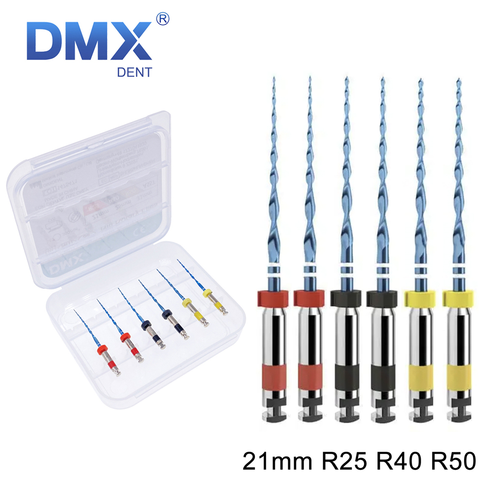 6Pcs DMXDENT Dental Endo Files Root Canal Endodontic NITI Rotary File 21/25MM