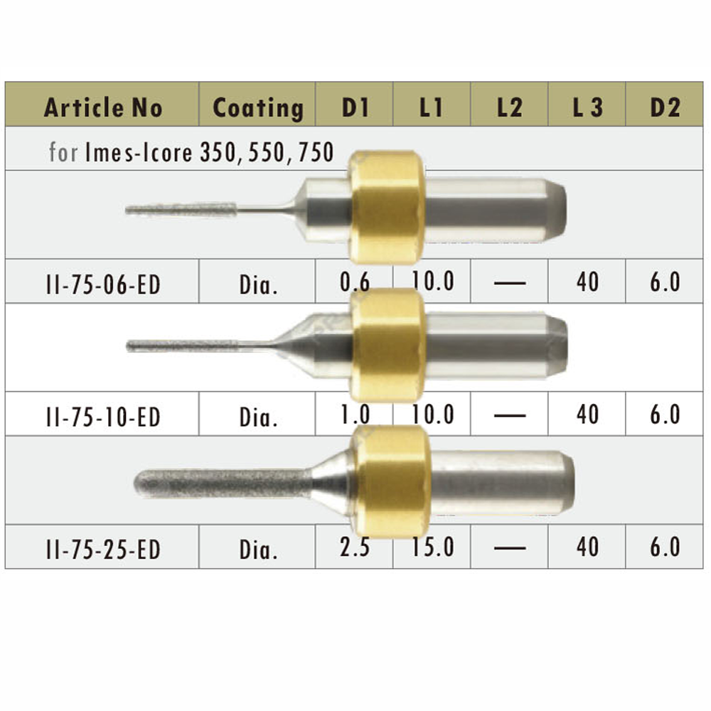 CAD / CAM Milling Burs for Lithium Disilicate