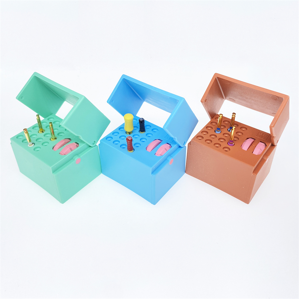Dental 6/10/20 Hole Bur Endo Files Reamers Block Memory Holder Stand Disinfection Box
