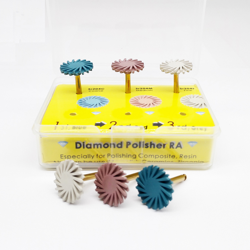 6Pc Dental zirconia polishing wheel diamond RA2.35mm for contra angle handpiece