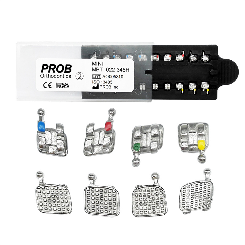 PROB Dental Orthodontic Metal Brackets Braces MIM Mini Roth/MBT 022 345 Hooks