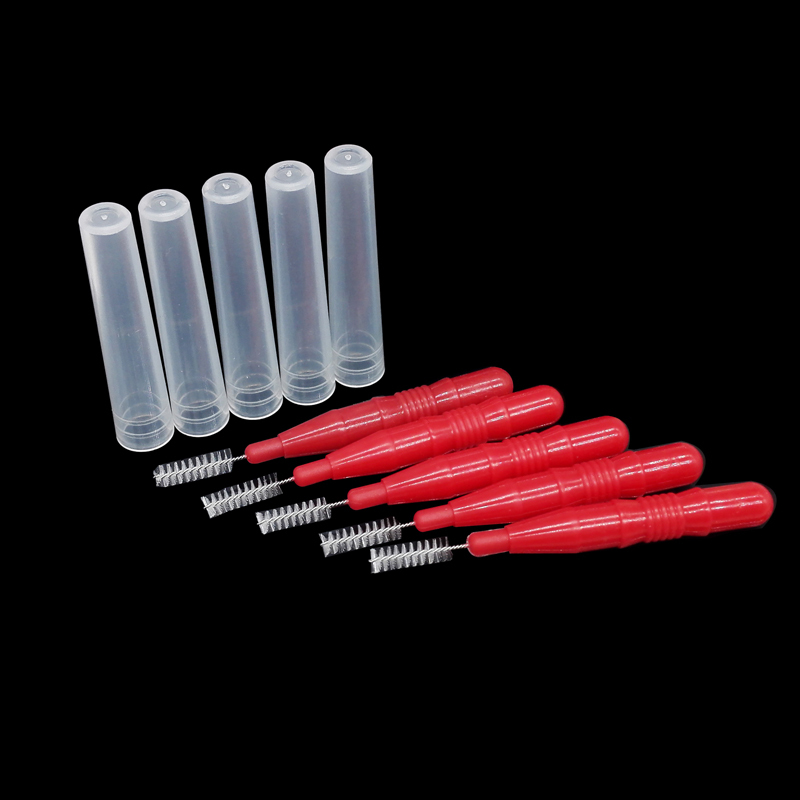 Dental Plastic Interdental Brush Floss Sticks Tooth Head Oral Hygiene Red/Blue 50 Pcs