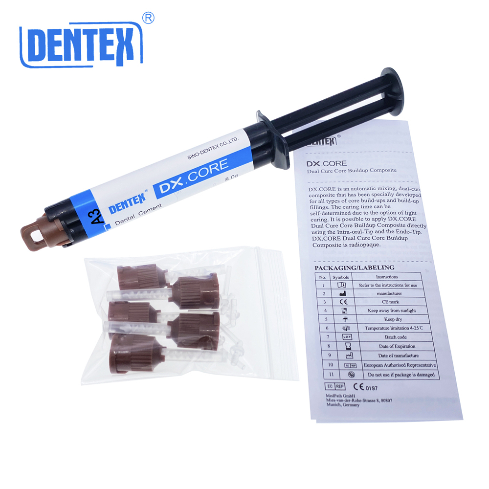DENTEX Dental A2 Dual Cure Core Build Up Composite Resin Light & Self Cured