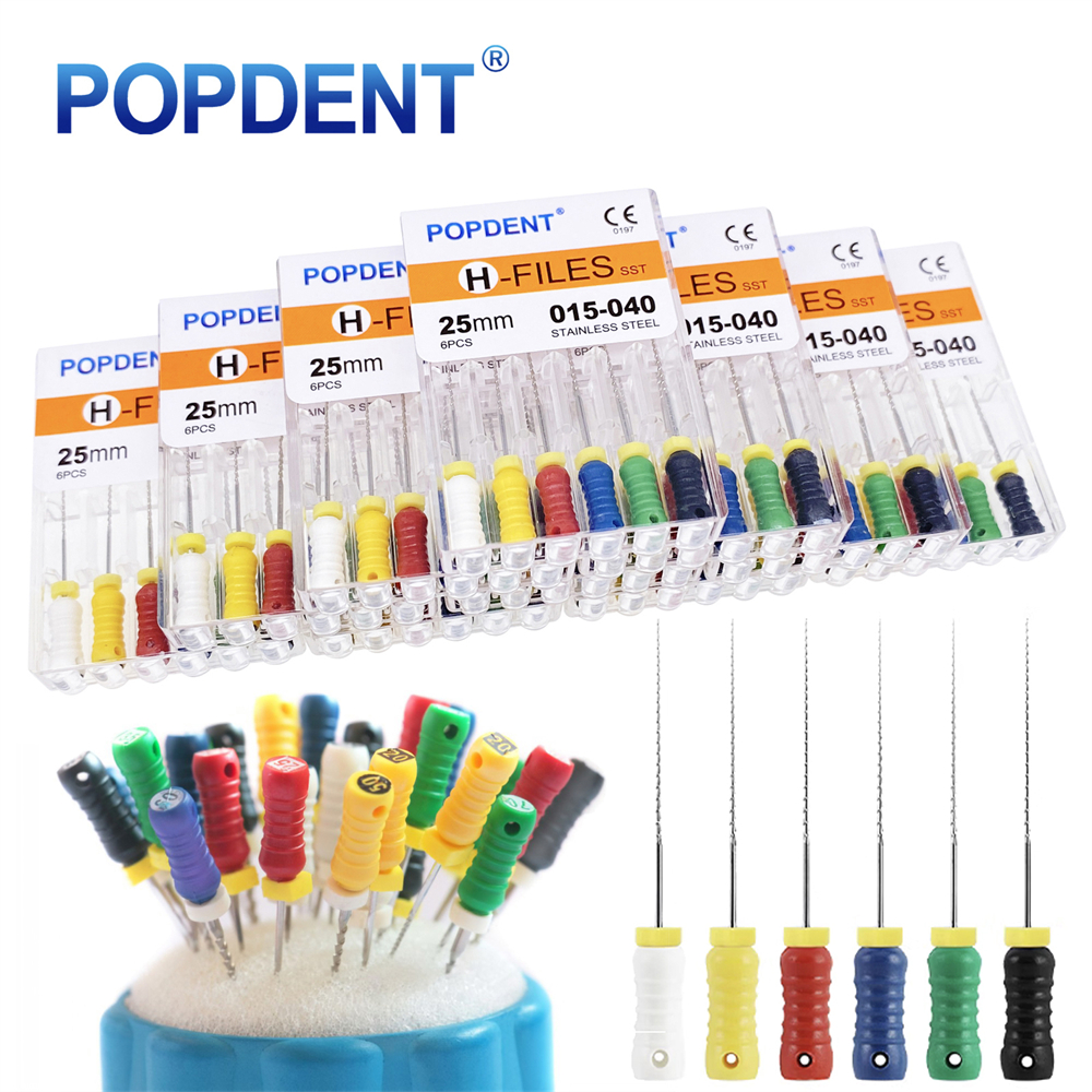 POPDENT Dental Stainless Steel H-File Endodontic Root Canal Hand Use ...