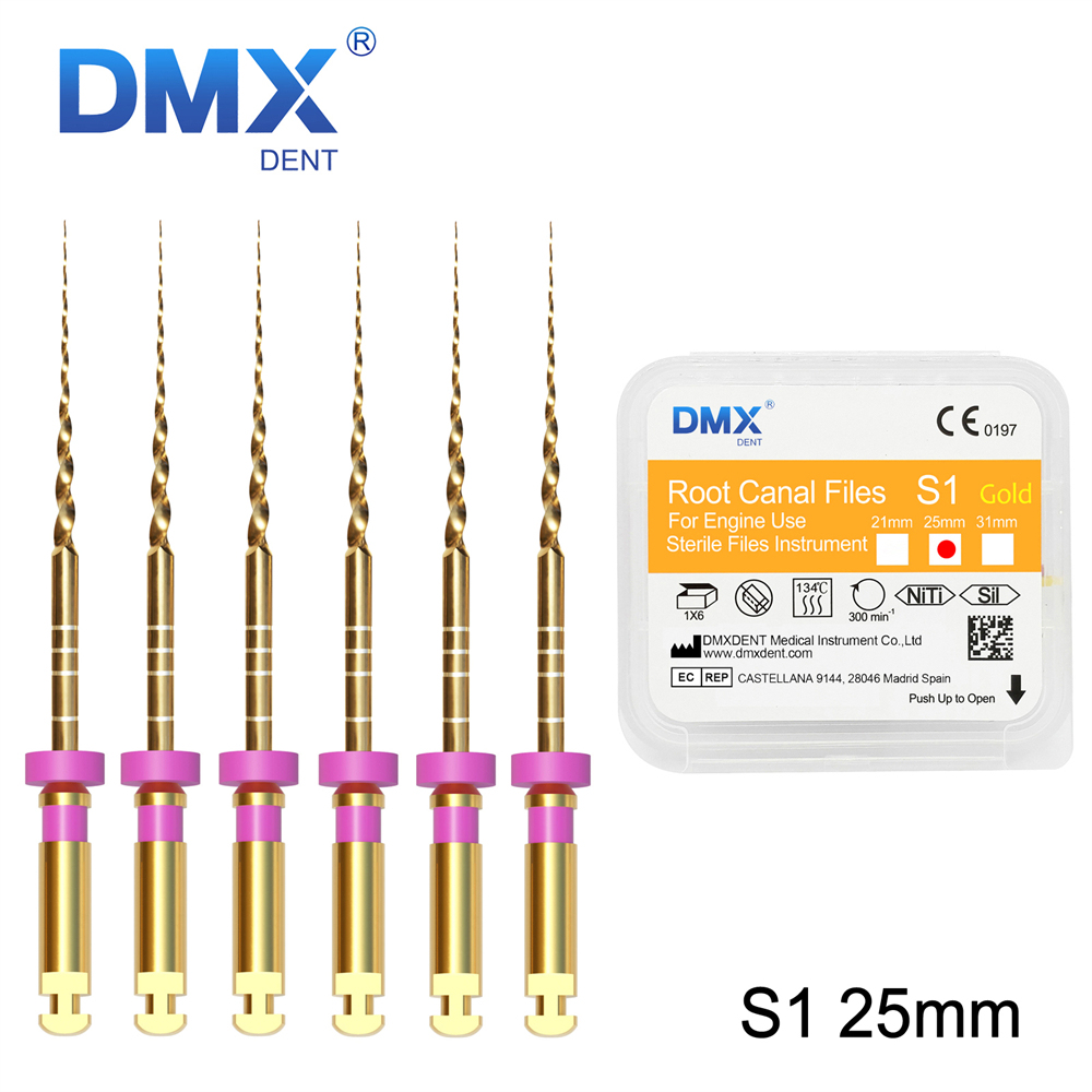 DMXDENT Root Canal Gold Taper NITI Files Endodontic Rotary +Free Gift
