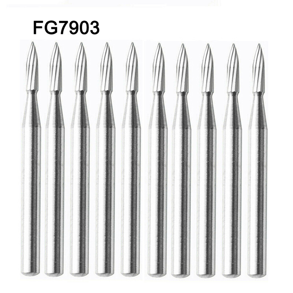 10pcs DMXDENT Dental Carbide Trimming & Finishing Burs FG #7404/7406/7408/7901/7902/7903