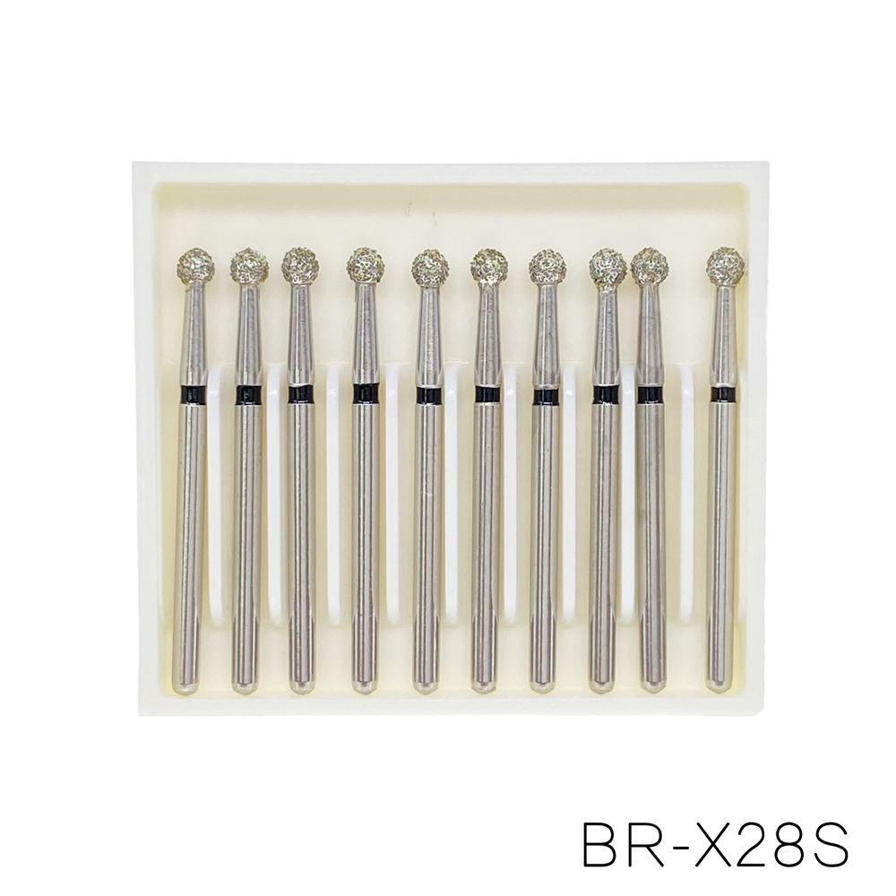 10Pcs Dental FG Diamond Ball Round Burs For High Speed Handpiece Friction Grip 1.6mm 25mm