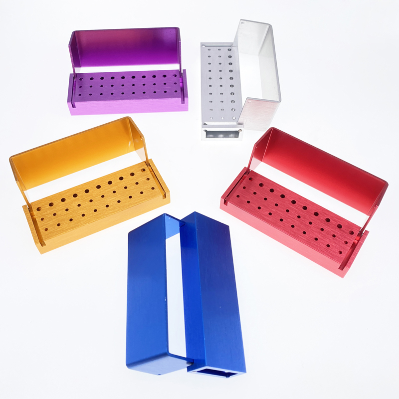 Dental Burs Holder Block Disinfection Box Aluminium Autoclave 30 Holes 2.35mm / 1.6mm