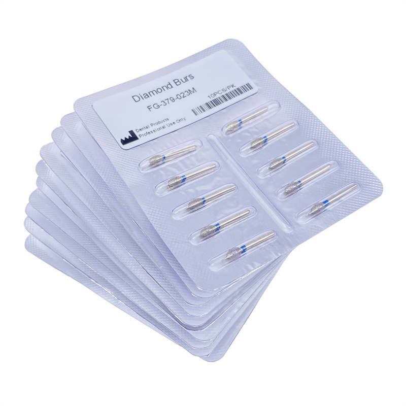 Dental Diamond Burs FG Egg Football 379/023M Standard Grit For High Speed Handpiece