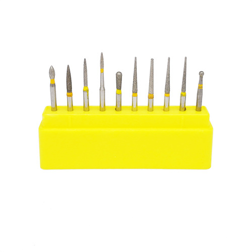 10Pcs Dental Diamond Burs Kit Fit High Speed Ceramics/Composite Polishing 1.6mm