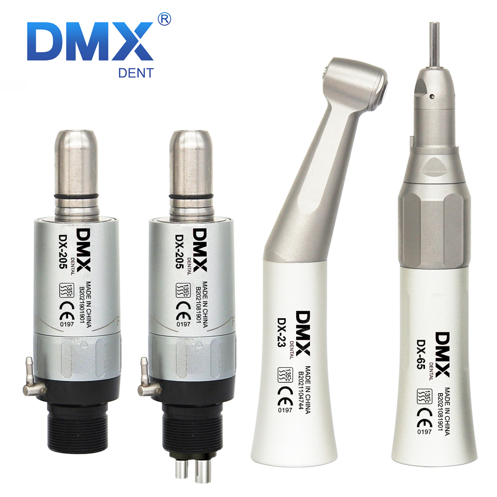 DMXDENT Dental Low Speed Handpiece Straight Contra Angle Air Motor 2/4Hole