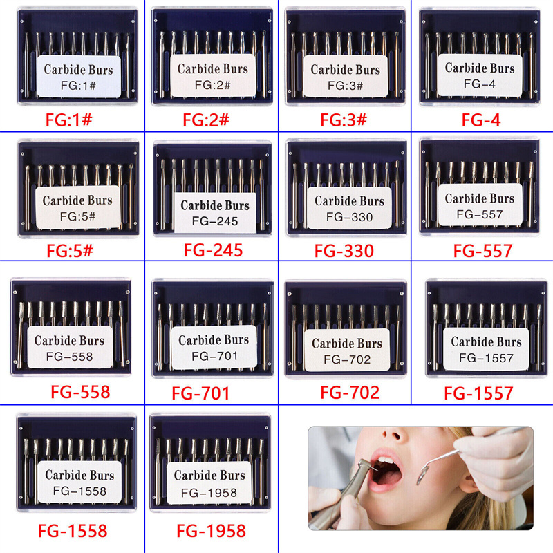 Dental FG Fresas de carburo de tungsteno Fit Alta Velocidad pieza de mano