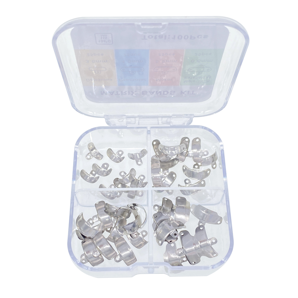 3.5-6.5mm Dental Matrix Bands Ring Sectional Matrice Clamp 100Pcs/Box