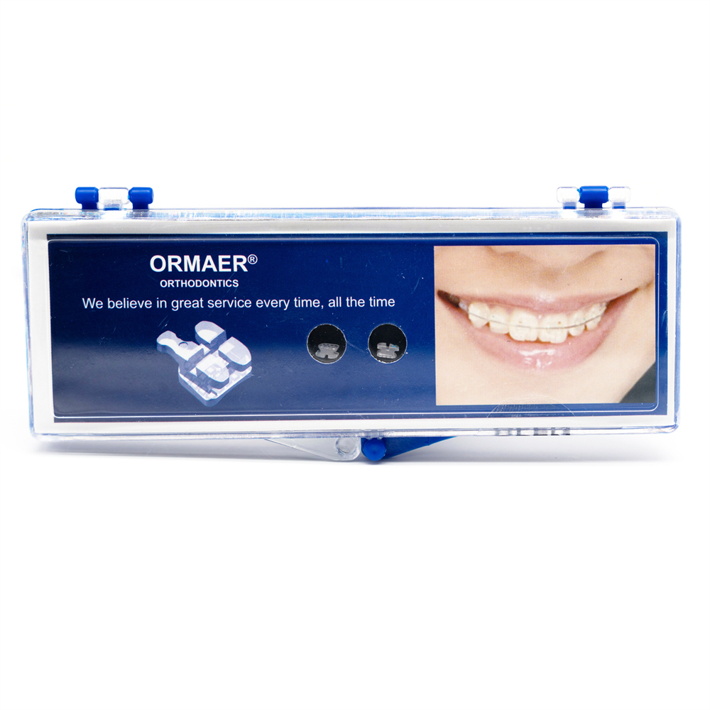 ORMAER Dental Orthodontic Mesh Base Ceramic Brackets MBT/Roth 022 3/345H 20Pcs/Pack