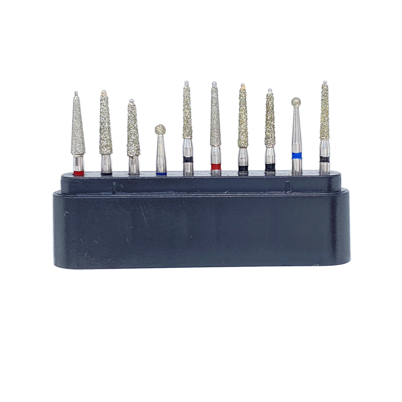 10pcs/kit Dental Diamond Burs Kit FG-107 for Preparation Ceramic Restorations
