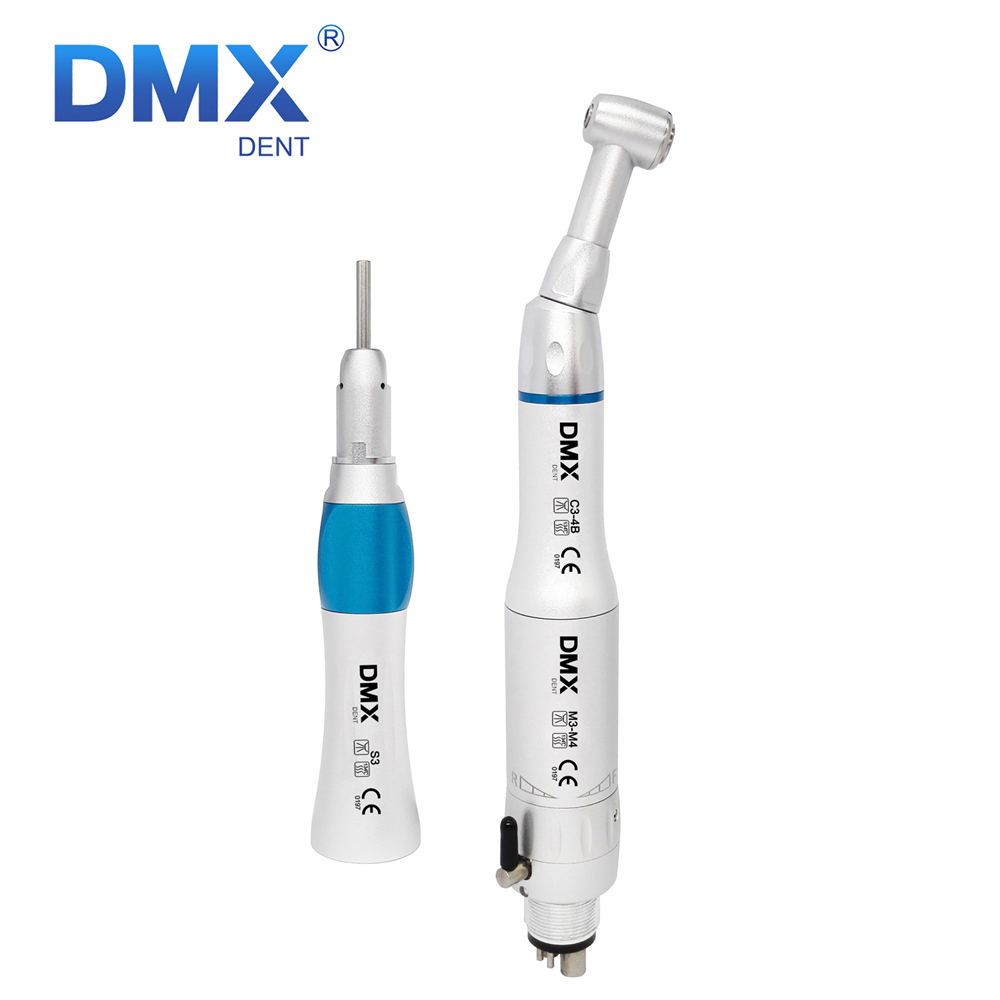 DMXDENT Dental Slow Low Speed Handpiece Straight Contra Angle Air Motor 2/4Holes