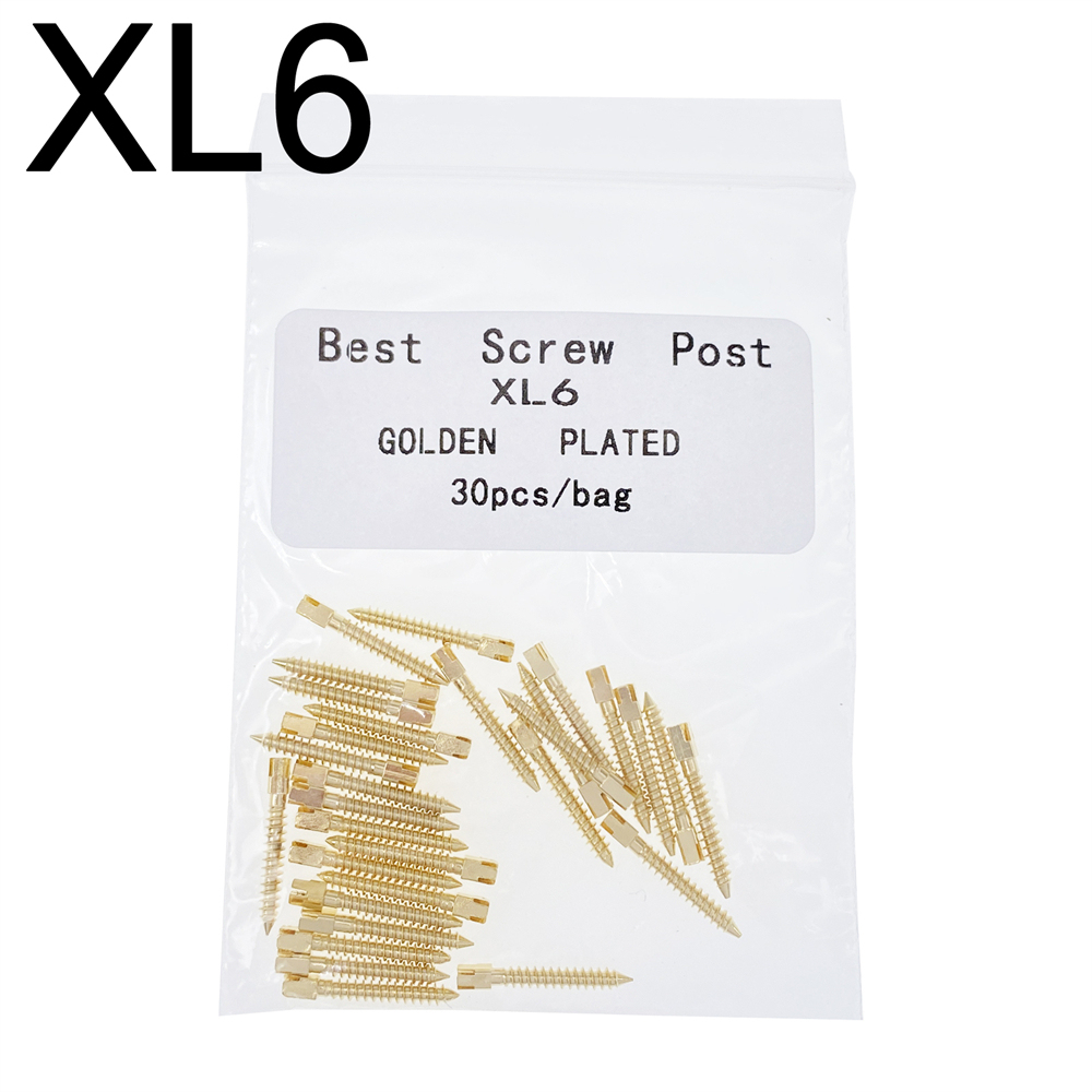 30 Pcs Dental Screw Post 24K Gold Plated Conical Refills S/M/L/XL For Root Canal