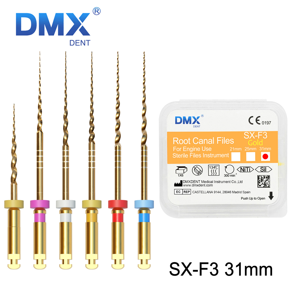 DMXDENT Root Canal Gold Taper NITI Files Endodontic Rotary +Free Gift