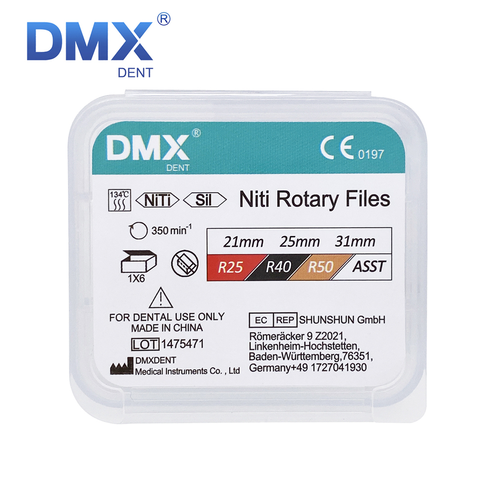 6Pcs DMXDENT Dental Endo Files Root Canal Endodontic NITI Rotary File 21/25MM