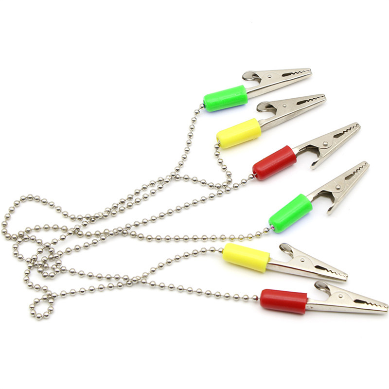 5 Pcs Dental Patient Bib Clips Chains Napkin Holder Flexible Coil Ball