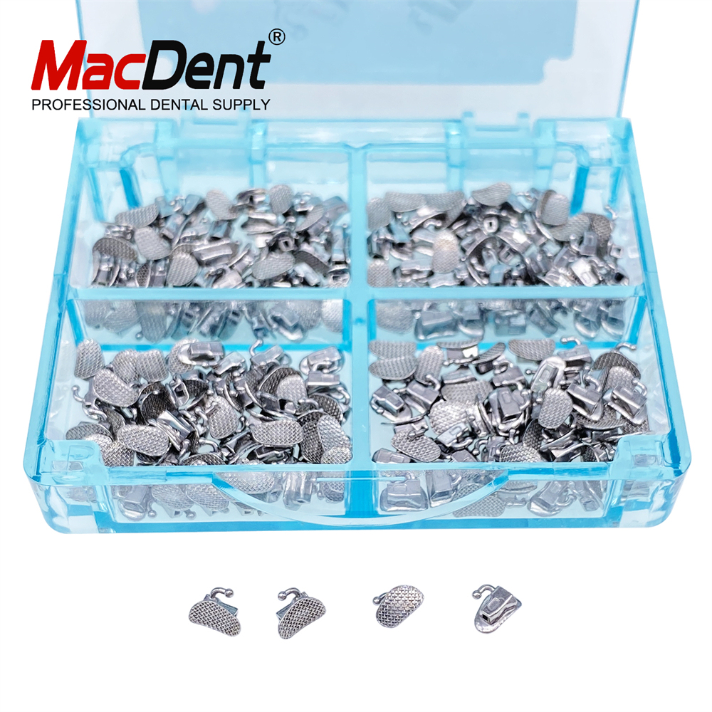 200pcs MacDent Dental Ortho Buccal Tubes 1st/2nd Molar Edgewise 022 Non-Conv Mesh Base