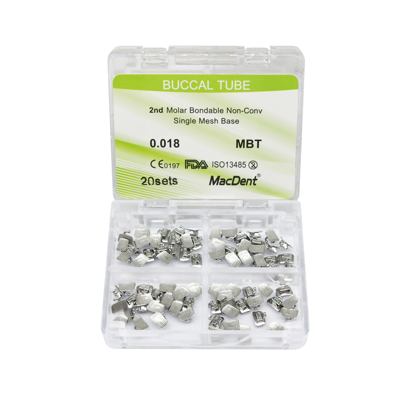 MacDent Dental Orthodontic Buccal Tubes 1st 2nd Molar Tube Roth MBT 022 Bondable Mesh Base Split Weld