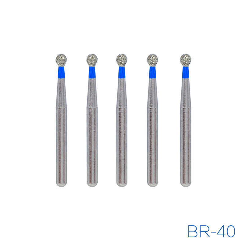 DMXDENT Diamond BR-40 Burs BR Ball Round Dental FG 1.6mm Bur For High Speed Handpiece