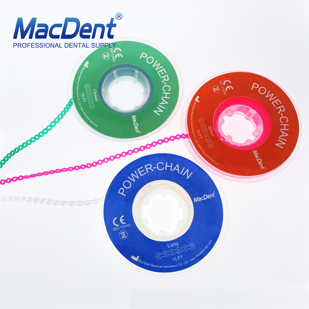 MacDent Dental Ortho Brace Bands Power Chains Super Elastic Short Closed Long