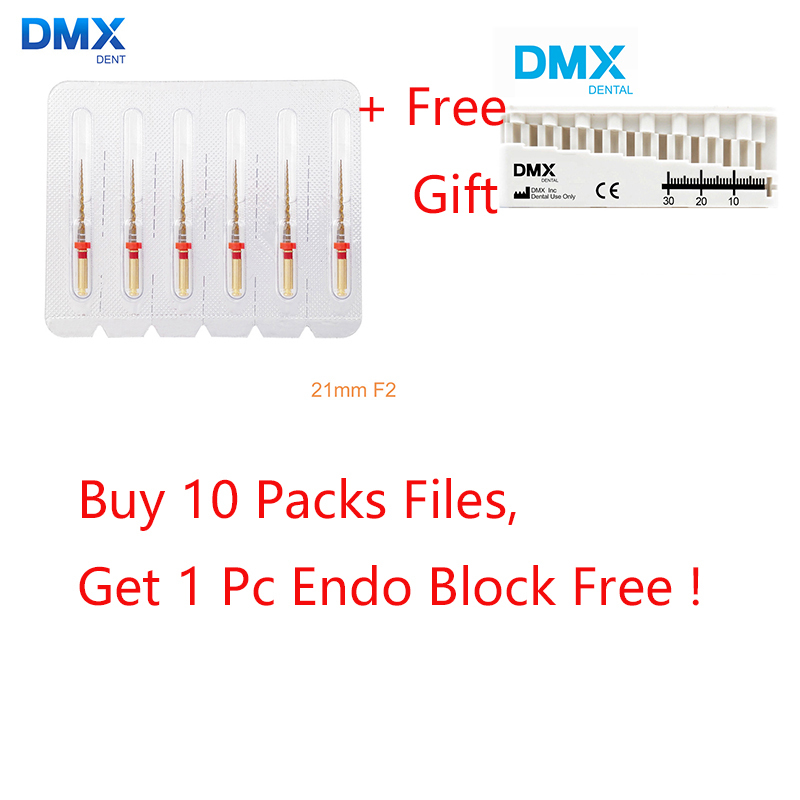 DMXDENT Dental Endodontic NITI Endo Rotary Files PT-Gold Taper Engine Use + Free Gift