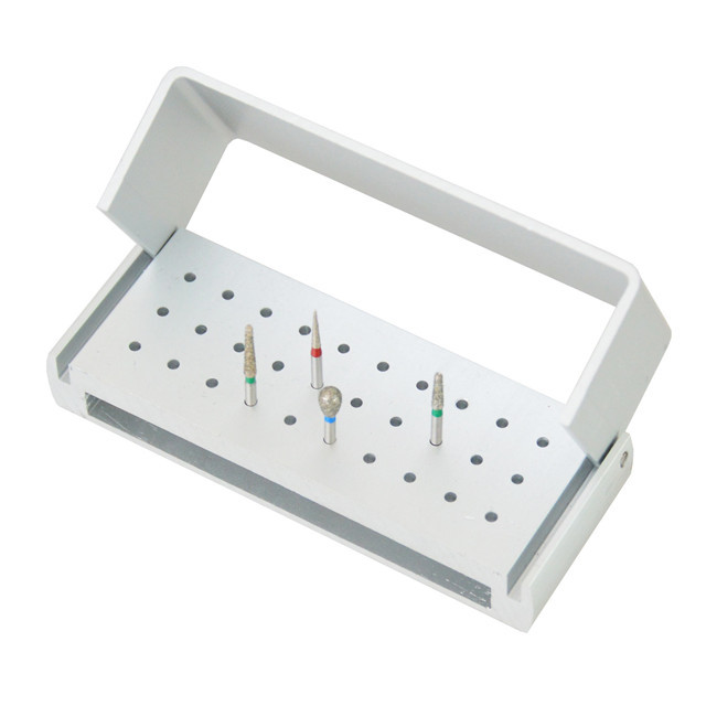 30 Holes Dental High Speed Bur Holder Block Case Autoclave Disinfection Box