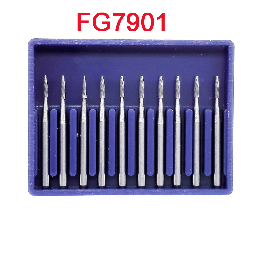 10pcs DMXDENT Dental Carbide Trimming & Finishing Burs FG #7404/7406/7408/7901/7902/7903