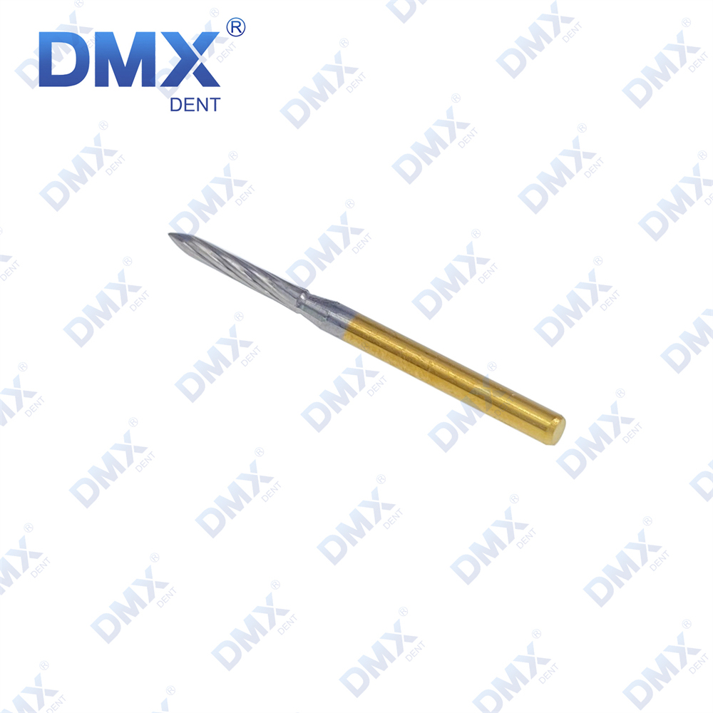 10Pcs DMXDENT Dental Carbide Bur FG-C48L Flame Trimming & Finishing Bur 23mm