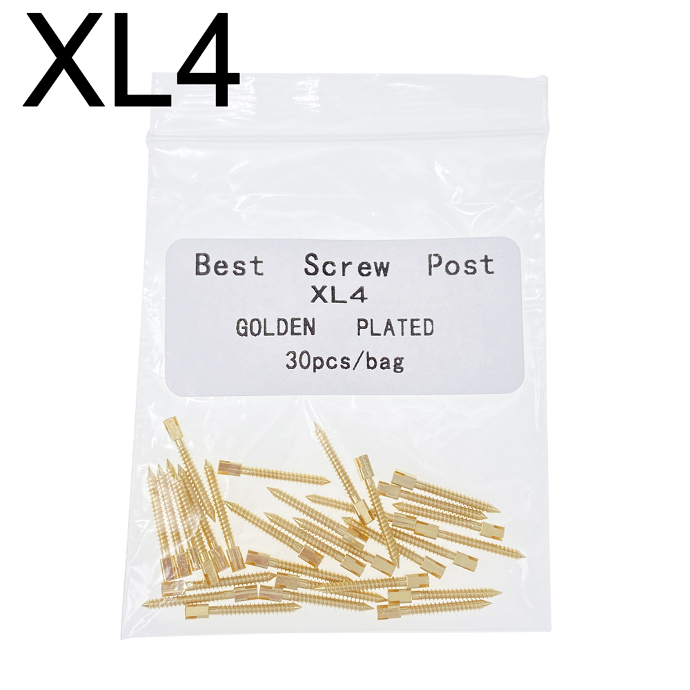 30 Pcs Dental Screw Post 24K Gold Plated Conical Refills S/M/L/XL For Root Canal