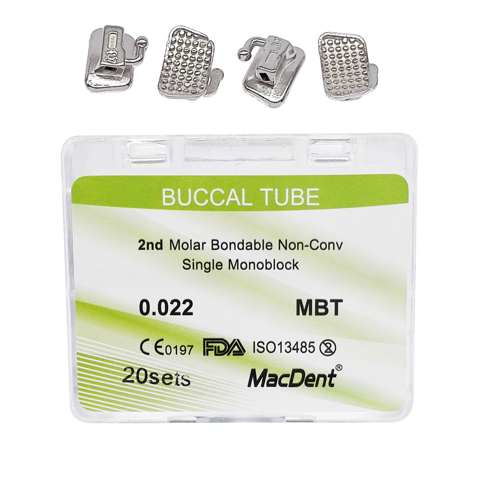 MacDent Dental Orthodontic Buccal Tube Non-Converable 20 Sets/Box