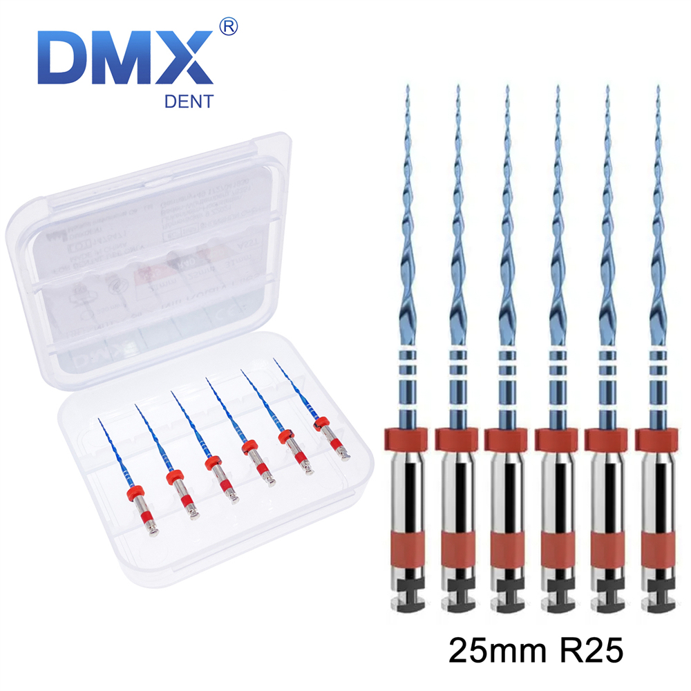 6Pcs DMXDENT Dental Endo Files Root Canal Endodontic NITI Rotary File 21/25MM