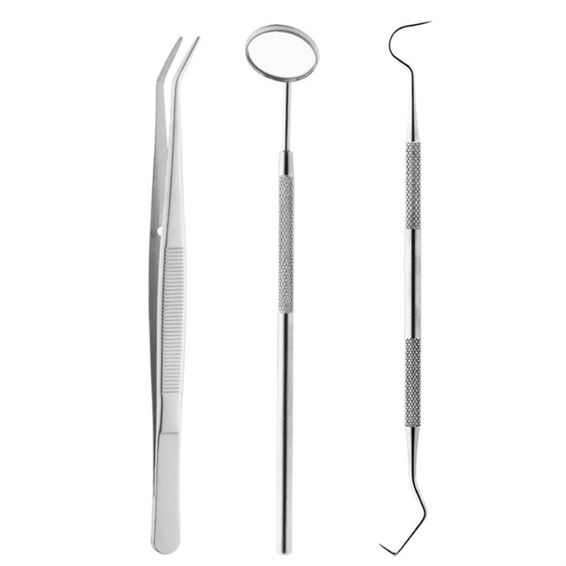 5Pcs/Set Dental Examination Kit Basic Hygiene Tweezer Mirror Explorer Cleaning Tool