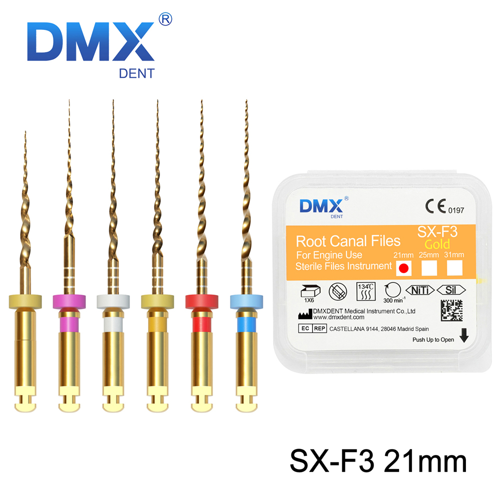 DMXDENT Root Canal Gold Taper NITI Files Endodontic Rotary +Free Gift