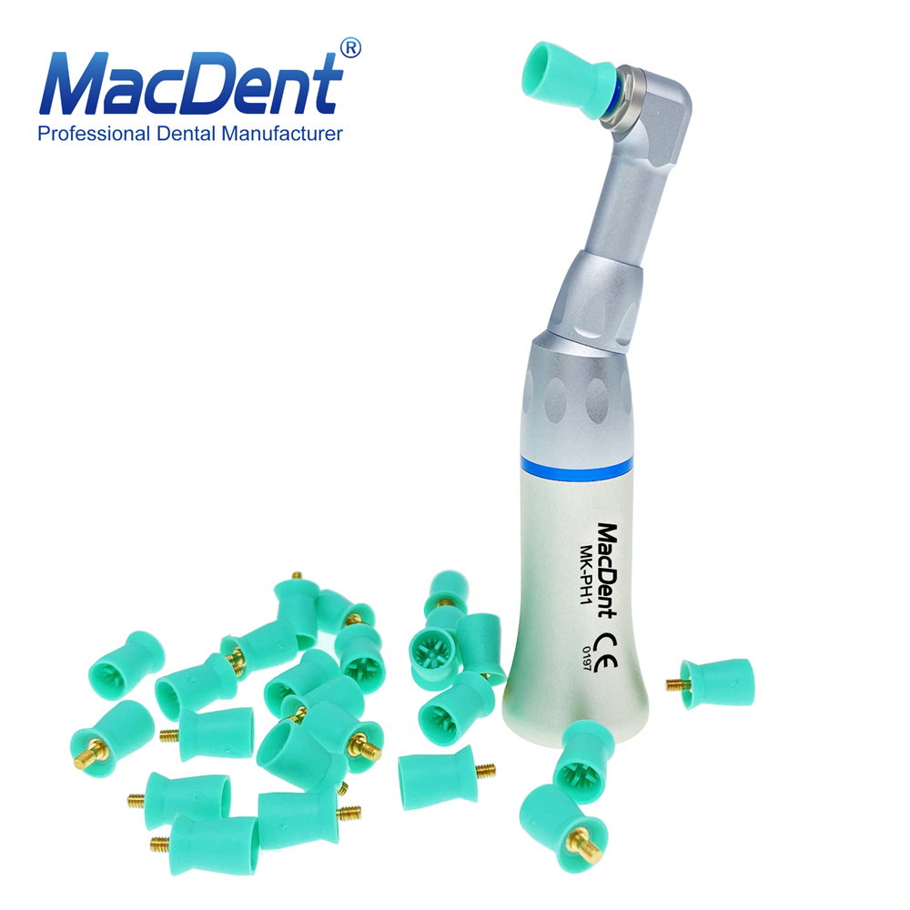 MacDent MK-PH1 Dental 1:1 Prophy Polishing Contra Angle Slow Low Speed Handpiece Threaded Screw-in Head