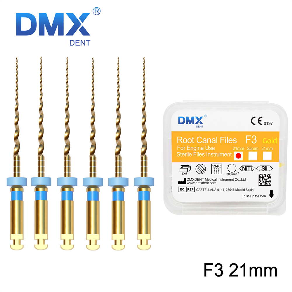 DMXDENT Root Canal Gold Taper NITI Files Endodontic Rotary +Free Gift