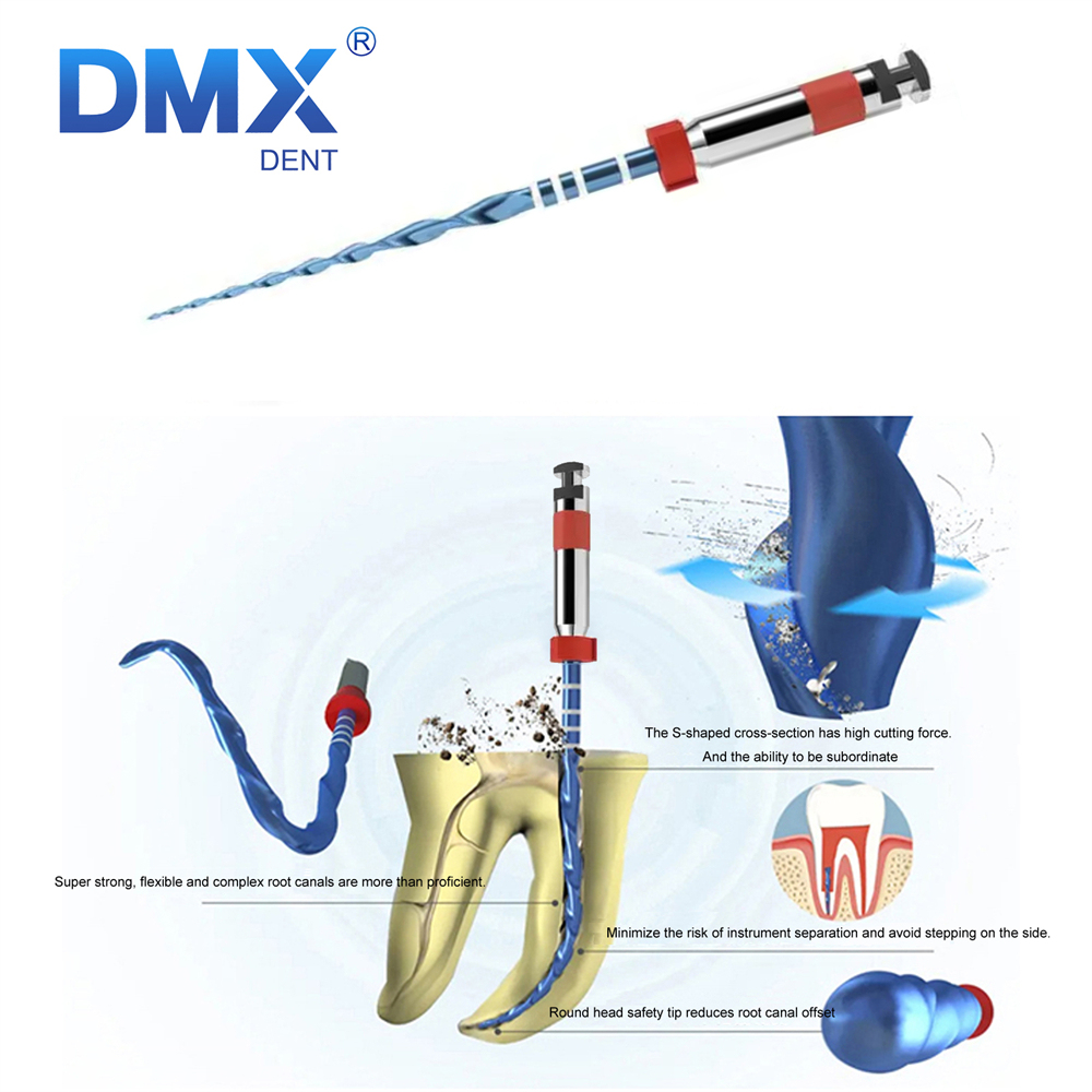 6Pcs DMXDENT Dental Endo Files Root Canal Endodontic NITI Rotary File 21/25MM