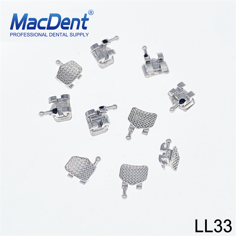 10pcs MacDent Dental Orthodontic Bondable Metal Brackets Mesh Base Mini Roth 022