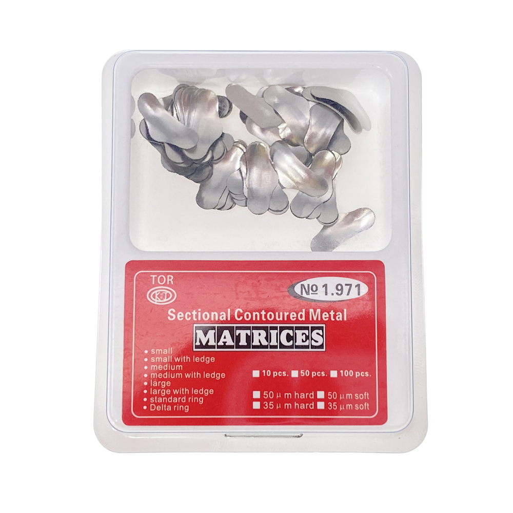 100 Pcs Dental Sectional Contoured Metal Matrices Refill Matrix Band Ledge 35um
