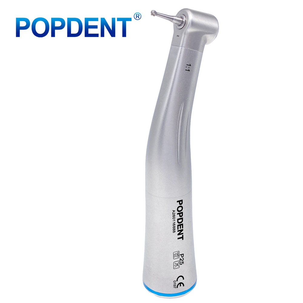 POPDENT Dental 1:1 Fiber Otic/Non Fiber Optic Contra Angle Handpiece Inner/External Water