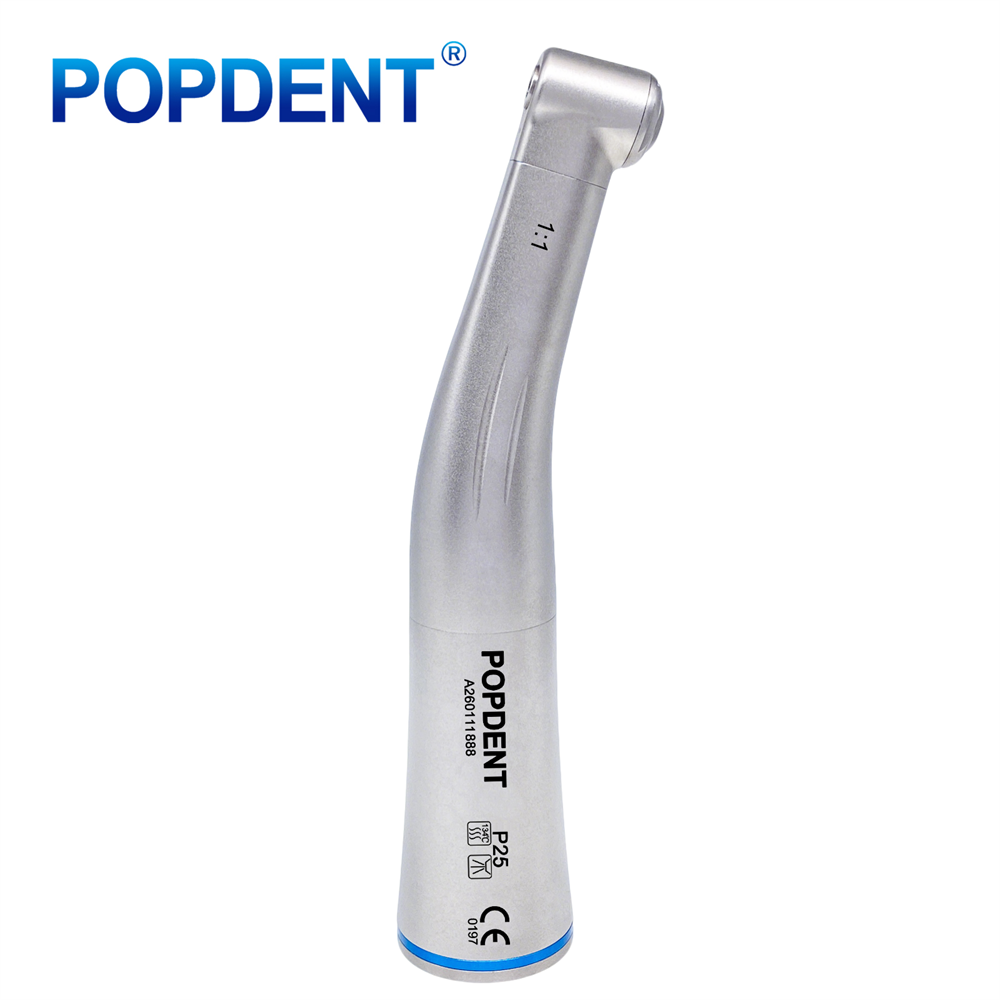 POPDENT Dental 1:1 Fiber Otic/Non Fiber Optic Contra Angle Handpiece Inner/External Water