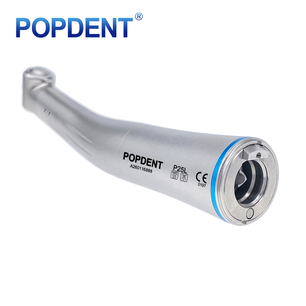 POPDENT Dental 1:1 Fiber Otic/Non Fiber Optic Contra Angle Handpiece Inner/External Water