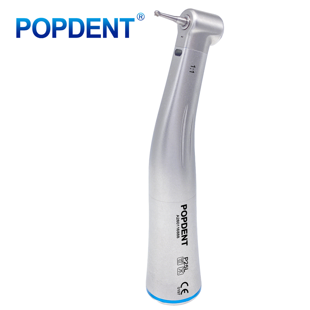 POPDENT Dental 1:1 Fiber Otic/Non Fiber Optic Contra Angle Handpiece Inner/External Water